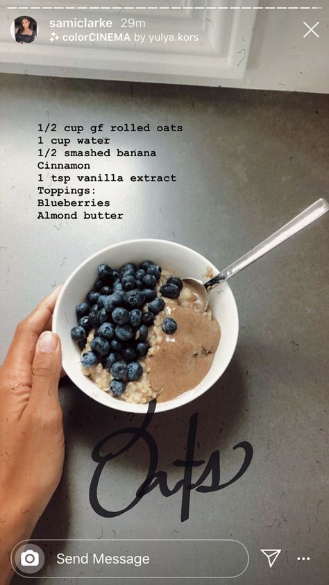 Sami Clarke’s Oats Recipe Sami Clarke, Oats Recipe, Läcker Mat, Food Is Fuel, Vegan Recipes Healthy, Good Healthy Recipes, Healthy Meal Prep, Pretty Food, Food Cravings