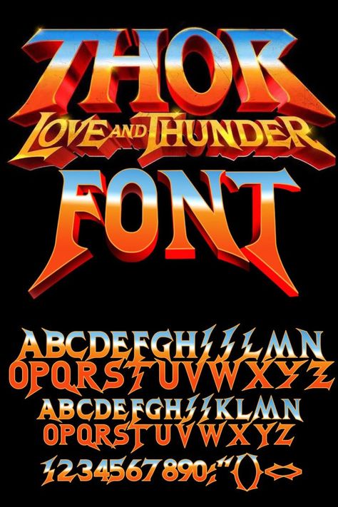 Thunder Typography Design, Custom Font Design, Thunder Lettering, Thunder Typography, Marvel Typography, Superhero Typography, Letters Alphabet Fonts, Movie Lettering, Marvel Font