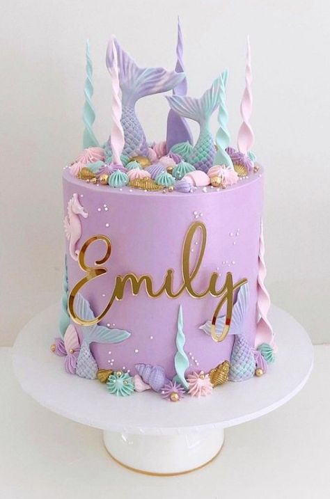 Mermaid Cat Cake, Birthday Cake Mermaid Theme, Mermaid Scale Cake, Ariel Cake Ideas, Easy Mermaid Cake, Mermaid Birthday Party Cake, Mermaid Birthday Cake Ideas, Ariel Birthday Cake, Mermaid Theme Cake