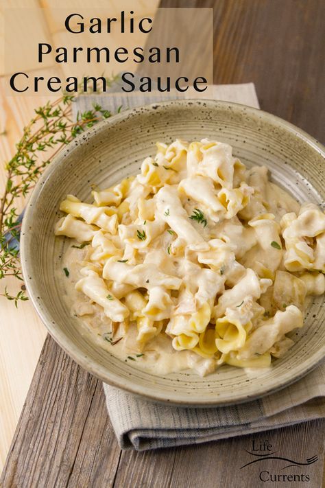 Garlic Parmesan Cream Sauce, Enchilada Sauce Easy, Garlic Parmesan Pasta, Cream Sauce Pasta, Parmesan Cream Sauce, Garlic Cream Sauce, Homemade Snickers, Fitness Humor, Easy Homemade Pizza