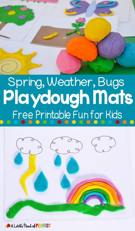 Spring Playdough Mats Free Printables, Bsf Activities, Playdough Learning Activities, Playdoh Creations, Playdoh Ideas, Spring Play Dough, Preschool Playdough, Classroom Preschool, Playdoh Mats