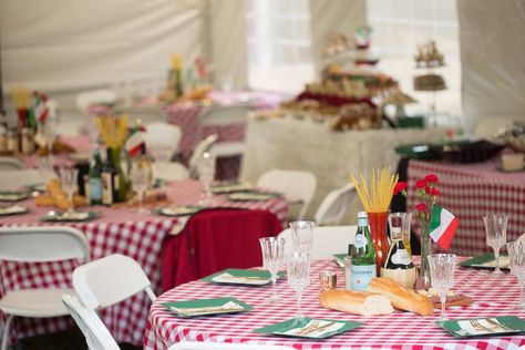 Maryann's Little Italy Surprise 70th Birthday Party | CatchMyParty.com Festival Birthday Party Ideas, Italian Festival, Festival Birthday Party, Italy Party, Italian Themed Parties, 70th Birthday Party, Festival Birthday, 70th Birthday Parties, Italian Dinner