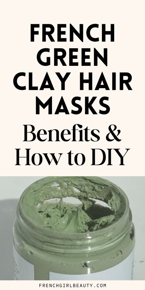 French Green Clay Hair Mask French Clay Mask, Diy Clay Mask, Clay Hair Mask, Green Clay Mask, Clay Hair, Hair Clay, Green Pool, Mint Hair, French Green Clay