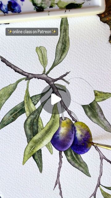 Branch Watercolor, Tea Bag Art, Watercolor Beginner, Watercolor Tutorials, Watercolor Flower Art, Watercolor Art Lessons, Botanical Painting, Botanical Watercolor, Watercolour Tutorials