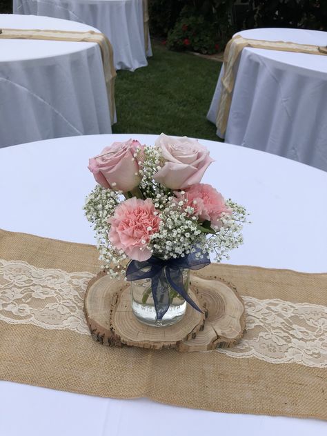 Mason Jar Carnation Centerpieces, Carnations And Roses Centerpieces, Pink Baby Shower Flowers Centerpieces, Pink Floral Centerpieces Simple, Simple Pink Flower Centerpieces, Pink Flower Centerpieces Birthday, Diy Simple Centerpieces, Flower Centerpieces Simple, Simple Centerpieces For Party