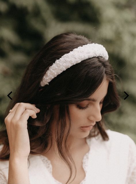 Embellished Headband, Embellished Headbands, White Headband, Wedding Headband, Bridal Headband, Wedding Hair And Makeup, Wedding Looks, Bridal Collection, Wedding Inspo