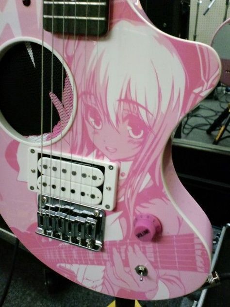 Grunge Aesthetic Clothes, Pink Guitar, Instruments Art, Super Sonico, Anime Apparel, Misa Amane, Guitar Obsession, Alternative Grunge, Cool Electric Guitars