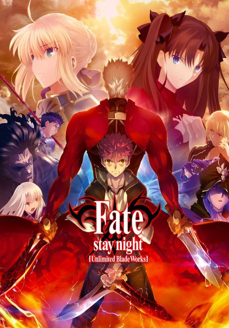 Fate/stay night [Unlimited Blade Works] Fate Stay Night Movie, Unlimited Blade Works, Night Anime, Rin Tohsaka, Character Types, Fate Stay Night Anime, Anime Watch, Anime Poster, 5 Anime