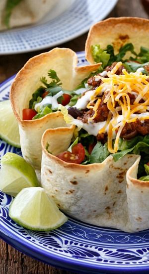 Beef Taco Salad, Best Ground Beef Recipes, Taco Salat, Tortilla Bowls, Homemade Tortilla, Beef Taco, Diner Recept, Homemade Tortillas, Tortilla Wraps