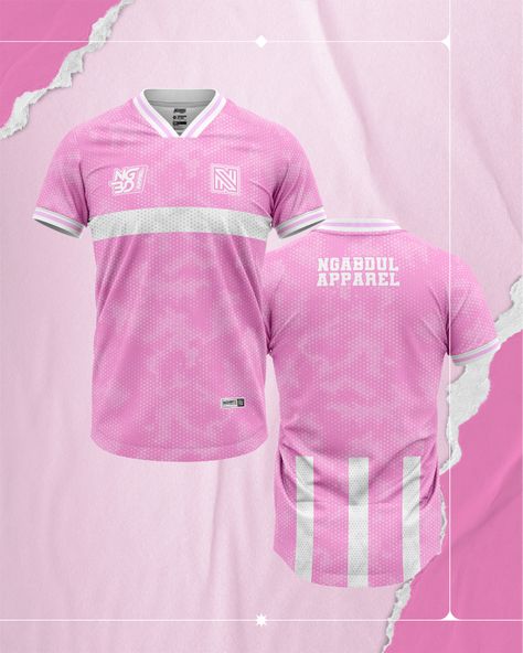 Pink Jersey Football, Pink Jersey Design, Pink Soccer Jersey, Pink Football Jersey, Camisa Time, Cricket Uniform, School Jersey, Pink Football, Football Shirt Designs