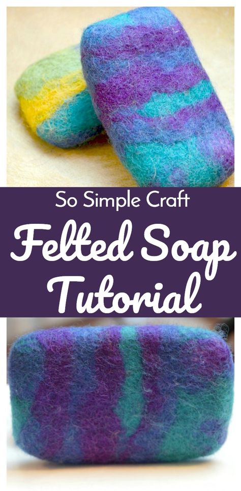 Felted Soap Tutorial, Soap Making Tutorials, Tovad Ull, Functional Crafts, Savon Diy, Soap Making Kits, Felted Soap, Soap Tutorial, Wet Felting Projects