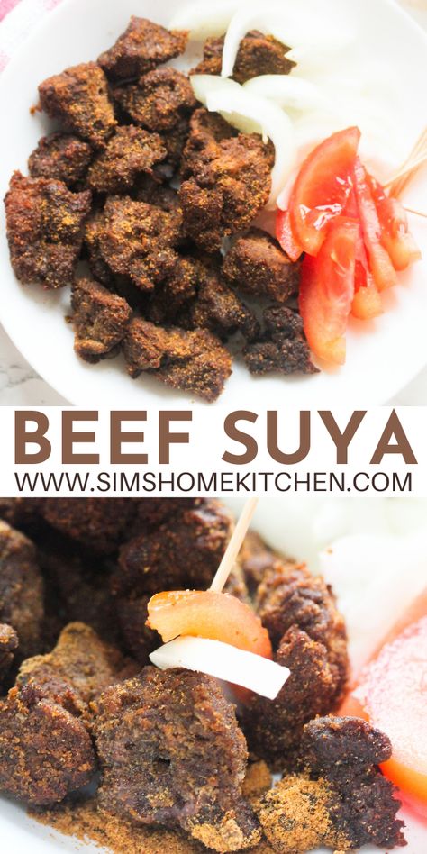 Quick and Easy Suya Recipe Beef Suya Recipe, Suya Recipe Nigerian Food, Suya Recipe, African Foods, Carribean Food, International Dishes, Seasoned Veggies, Nigerian Recipes, African Cooking