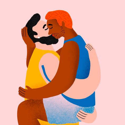 Check out more illustration in Gay Stuff Studio, an LGBTQ Etsy shop with lgbt art, gay enamel pins, lgbt clothing and more Queer Art Illustration, Pride Couples, Everyday Illustration, Black Lives Matter Art, Pride Stickers, Lgbt Art, Queer Art, Bear Art, Silhouette Art