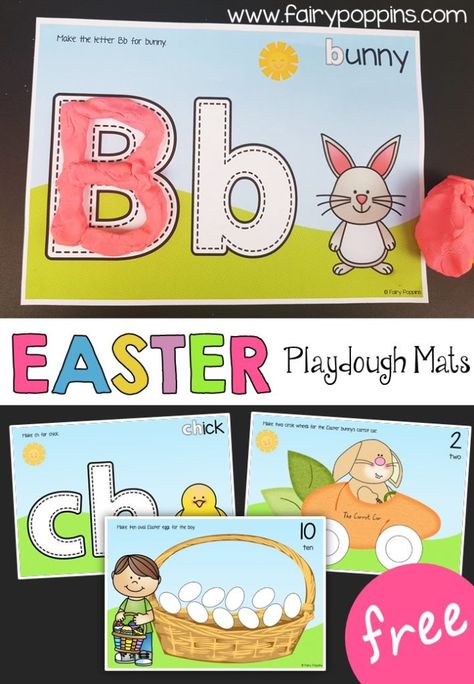 Easter Activities For Kids | Fairy Poppins Easter Playdough Mats, Pagan Spring, Easter Playdough, Fairy Poppins, Easter Literacy, Fun Easter Activities, Printable Easter Activities, Easter Kindergarten, Easter Play