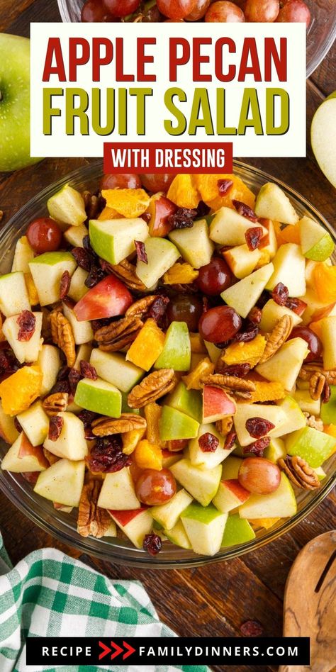 Apple Fruit Salad, Holiday Fruit Salad, Thanksgiving Fruit Salad, Christmas Fruit Salad, Colorful Thanksgiving, Thanksgiving Fruit, Easy Fruit Salad Recipes, Winter Fruit Salad, Best Fruit Salad