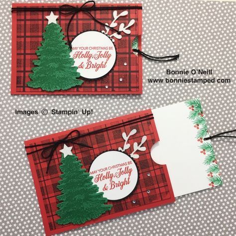 Hidden Gift Card Ideas, Large Gift Card Holder Diy, Gift Card Holders Stampin Up, Gift Card Holder Diy, Gift Cards Money, Christmas Gift Card Holders, Winter Woods, Gift Card Holders, Money Holder