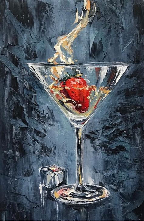 Abstract Cocktail Painting, Cocktail Painting Acrylic, Cocktail Painting, Bar Painting, Acrylic Portrait Painting, Wine Painting, Painting Canvases, Canvas Painting Designs, Wine Art