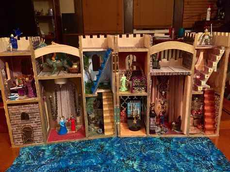 Medieval Castle Decor, Michaels Castle Dollhouse, Wooden Castle Dollhouse, Dollhouse Flip, Old Shutters Decor, Shutters Decor, Dollhouse Remodel, Doll Castle, Castle Diy