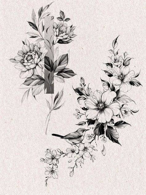 Floral Tattoo Design Fine Line, Horizontal Floral Tattoo, Fine Line Floral Half Sleeve Tattoo, Fine Line Tattoo Floral Geometric, Fine Line Floral Tattoo Sleeve, Soul Tattoo, Floral Sleeve, Tattoo Feminina, Tattoo Art Drawings