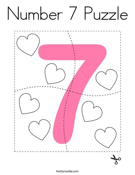 Number 7 Puzzle Coloring Page - Twisty Noodle Number 7 Math Activities Preschool, Preschool Number 7 Activities, Number 7 Preschool Activities, Number 7 Activity, Number 7 Preschool, Number 7 Crafts For Preschoolers, Number 7 Activities, Number 7 Craft, Number 7 Activities For Preschool