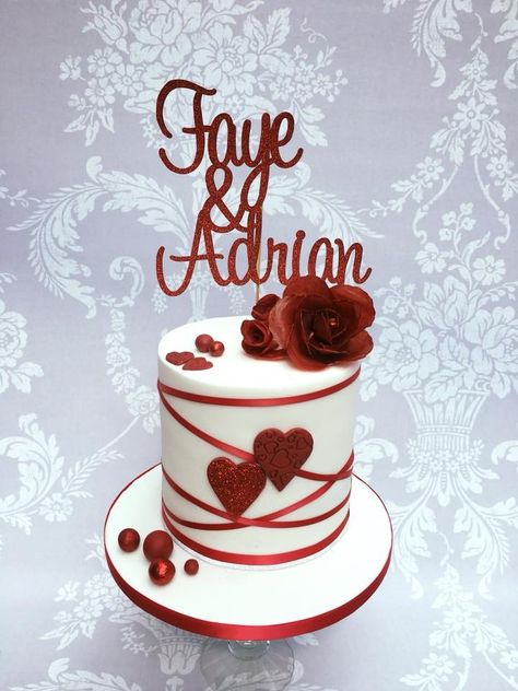 40th Anniversary Cake Ideas, 40 Th Anniversary Cake, Ruby Anniversary Cake Ideas, Ruby Wedding Cakes 40th Anniversary, Red Velvet Cake Design Anniversary, Ruby Wedding Anniversary Cake, Ruby Cake 40th Anniversary, Ruby Wedding Cake, 40th Wedding Anniversary Cake