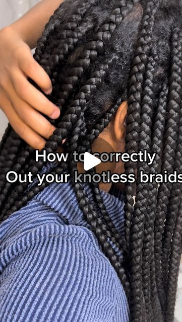 Teaira J | Beauty & Lifestyle Creator on Instagram: "How to correctly take down your knotless braids  Doesn’t everyone know how to take out braids?   At least that’s what I thought.   My first time taking out my braids was a hot mess !   Let me tell you !   ❌ I cut the ends off   ❌ l washed my hair without detangling each braid   ❌ I did not deep condition to restore strength   Don’t be like me !   Instead   ✅ work your way from the bottom to the top , no need to cut off the ends it’s not necessary. Avoid trimming your own hair   ✅ Detangle each braid after you unravel the braid, the dirt will cause your hair to matte after washing if you skip this step   ✅ Use your favorite deep conditioner with protein to restore strength back into your hair   This tips will allow you to start seeing gro How To Detangle Hair After Braids, How To Take Out Braids, Braids I Can Do On Myself, Taking Braids Out Natural Hair, Taking Down Braids, How To Wash Braided Hair, How To Curl The Ends Of Knotless Braids, Taking Braids Out, Washing Knotless Braids