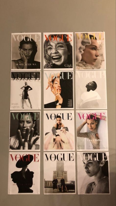 Fashion Room Decor Bedroom Ideas, Iconic Bedroom Ideas, Posh Apartment Decor, Cute Picture Wall Ideas, Vogue Posters Bedroom, Vouge Room Ideas, Vogue Wall Prints, Fashion Inspired Bedroom, Vogue Bedroom Aesthetic