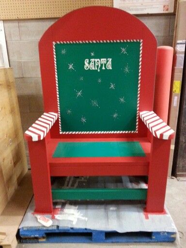 Diy Santa Chair For Pictures, Santa Chair Diy, Santa Chairs, Elf Musical, Santa Chair, Christmas Grotto, Santa's House, Park Ideas, Toy Drive