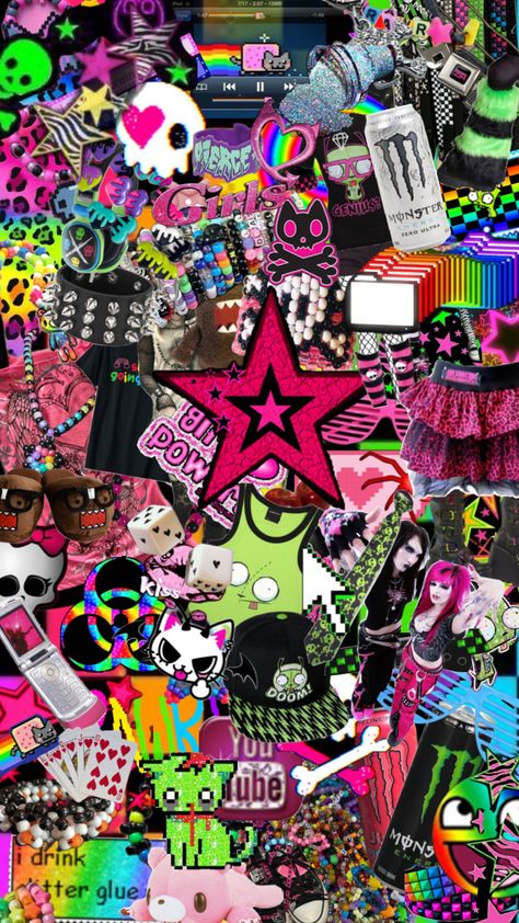 SCENE #SCENE#scenecore Scene Blinkies, Scene Kids Aesthetic, Scenecore Room, Kirby Core, 2000 Scene, Scene Lockscreen, Seen Kid, Scene Kid Room, Scenecore Pfp