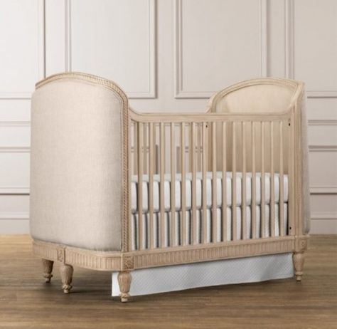 Beautiful - Belle Upholstered Crib Restoration Hardware Crib, Upholstered Crib, Bringing Baby Home, Restoration Hardware Baby, Baby Closet Dividers, Modern Crib, Sweet Nursery, Crib Toddler Bed, Nursery Inspiration