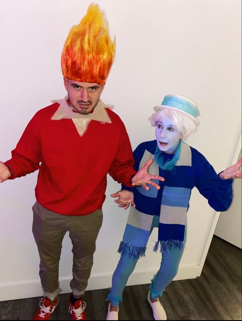 Heat Miser And Snow Miser Costume, Snow Miser Costume, Costume For Cold Weather, Heat Miser Snow Miser, Jack Frost Costume, Christmas Character Costumes, Rudolph Characters, Snow Miser, Christmas Movie Characters