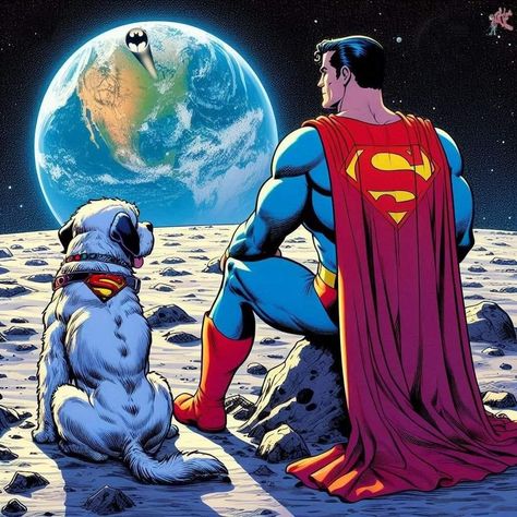 Superman and Krypto 🙌💛✨️ Dc Super Heroes, Dc Superheroes, Super Heroes, Superman, Dc Comics, Batman, Comics, Art