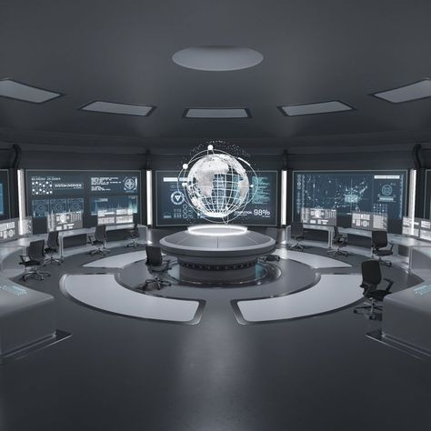 Command Room, Futuristic Office, Spaceship Interior, Sci Fi Environment, Futuristic Interior, Command Center, Futuristic Technology, Future Technology, Futuristic Architecture