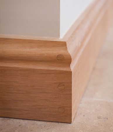 Wooden Skirting Boards, Wooden Skirting, Oak Skirting Boards, Wooden Skirting Board, Architrave Door, Floor Skirting, Baseboard Styles, Transition Flooring, House Front Door Design