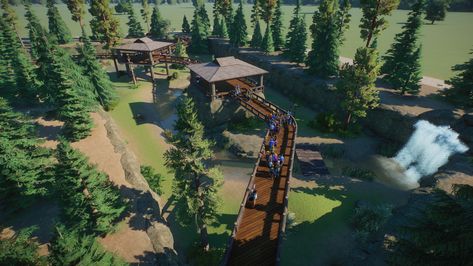 My timber wolf enclosure : PlanetZoo Wolf Enclosure, Minecraft Park, Zoo Games, Zoo Project, Zoo Architecture, Zoo Park, Dino Park, Planet Coaster, Zoo Keeper