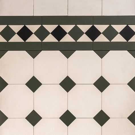 Octagon & Dot Design & Norwood Border Octagon And Dot Tile Bathroom, Octagon And Dot Tile, Octagon Tile Bathroom, Tuscany Bathroom, Linoleum Rug, Octagon Tile, Balcony Tiles, Embossed Wall, Hallway Inspiration