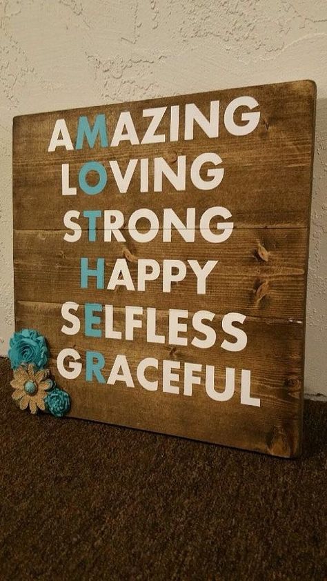 Signs For Mom, Mothers Day Signs, Diy Gifts For Mom, Diy Mothers Day Gifts, Mom Diy, Navidad Diy, Easy Diy Gifts, Inspirational Sayings, Mother's Day Diy