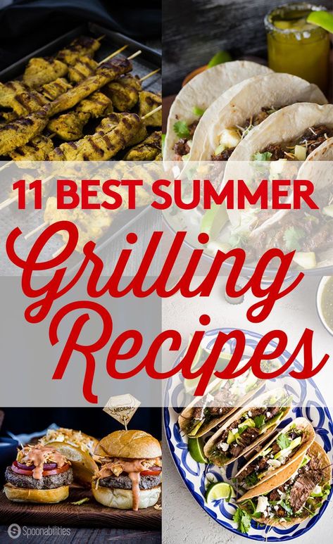 11 Best & Favorite Summertime Grilling Recipes Grilled Vegetable Skewers, Grilled Burger Recipes, Grilled Lamb Chops, Grilled Corn Salad, Easy Grilling Recipes, Easy Summer Dinners, Easy Grilling, Grilled Dinner, Grilled Pork Chops