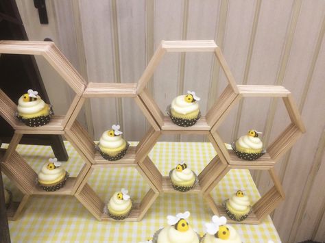 One Drop at a Time Relief Society Birthday Celebration - popsicle stick honeycomb cupcake display Honey Comb Diy Popsicle Sticks, Honeycomb Cupcake Display Diy, Diy Honey Comb Decoration, Popsicle Stick Honeycomb Diy, Popsicle Stick Beehive, Honeycomb Cupcake Stand, Popsicle Honeycomb, Honeycomb Popsicle Stick Diy, Diy Honeycomb Cupcake Stand