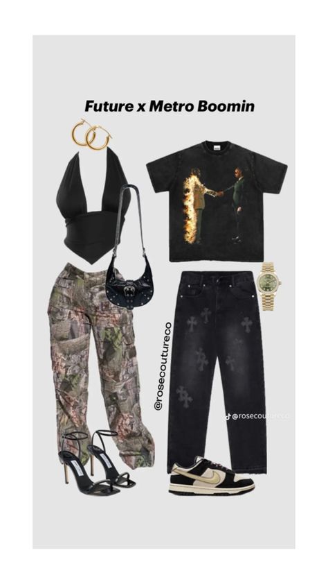 Concert Outfit Rod Wave, Matching Couple Outfits Concert, Rod Wave Concert Outfit Ideas Winter, What To Wear To A Rod Wave Concert, Rod Wave Outfit Ideas, Rod Wave Concert Outfit Ideas, Rap Concert Outfits, Rod Wave Concert Outfit, Rod Wave Concert