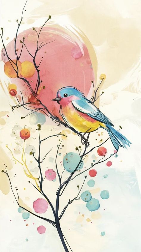 The Best Aesthetic, Learn Watercolor Painting, Laptop Backgrounds, Stylish Aesthetic, Diy Watercolor Painting, Watercolor Flower Art, Watercolor Art Lessons, Watercolor Bird, Whimsical Art