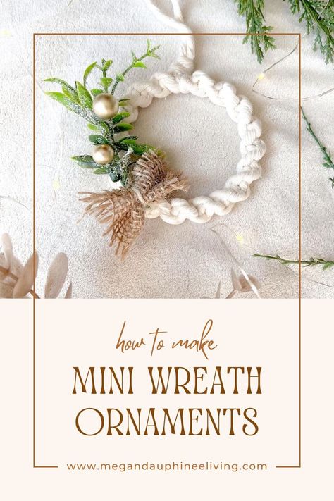 check out my latest blog post on how to make these easy DIY mini macrame wreath ornaments. I walk you through step by step with the half hitch knot used in this tutorial. These were a top seller at my markets three years in a row. Neutral cute Christmas wreath ornaments, boho, modern, crafts, Diy Mini Macrame, Christmas Wreath Ornaments, Mini Wreaths Christmas, Diy Macrame Christmas, Macrame Christmas Ornaments, Macrame Wreath, Hitch Knot, Wreath Ornaments, Half Hitch Knot