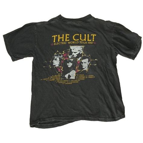 Vintage 80's The Cult Electric World Tour T-shirt ($125) ❤ liked on Polyvore featuring tops, t-shirts, vintage shirts, vintage tops, eighties t shirts, vintage 80s t shirts and vintage tees Vintage Shirts 80's, 80s Shirt Png, 80s T Shirts Vintage Tees, 90s Band Logo T-shirt For Summer, 80s T Shirts, I Love The 80s Shirt, 80s Shirts, Moodboard Pngs, 80's Fashion