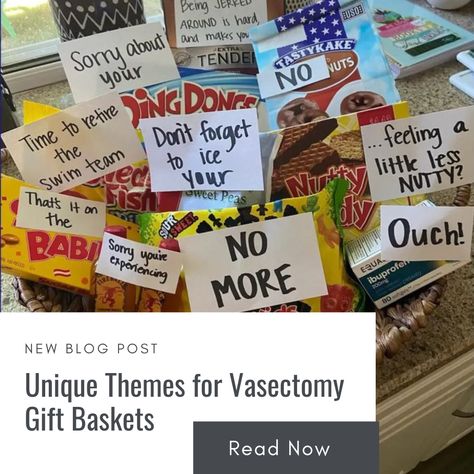 Vasectomy Gift Ideas, Post Vasectomy Care Package, Vasectomy Basket, Vasectomy Care Package Funny, Vasectomy Gift Basket, Vasectomy Care Package Ideas, Gift Basket Themes, Vasectomy Care Package, Basket Themes