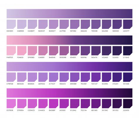 Ultra violet palette color vector swatch... | Premium Vector #Freepik #vector #abstract #paper #fashion #chart Color Outfit Ideas, Purple Palette, Photo Background Images, All Things Purple, Paint Samples, Color Vector, Aesthetic Colors, Color Swatch, Lavender Color