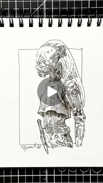 @aa.chernyshov on Instagram: "Cybr grl | ink drawing #cybergirl #steampunk #inkdrawing #sketch #dailysketch #speeddrawing #sketchbookmode #inkart #artvideo #fyp #artreel #aachernyshov #cyberpunk #conceptart #art" Cybr Grl, Architectural Sketch, January 29, Ink Art, Ink Drawing, Art Videos, Cyberpunk, Concept Art, Sketch