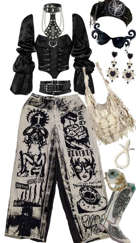 Dystopian Aesthetic, Goth Vintage, Alt Outfits, Clothing Design Sketches, Gothic Grunge, Fairy Girl, Junk Drawer, Baggy Pants, Aesthetic Outfit