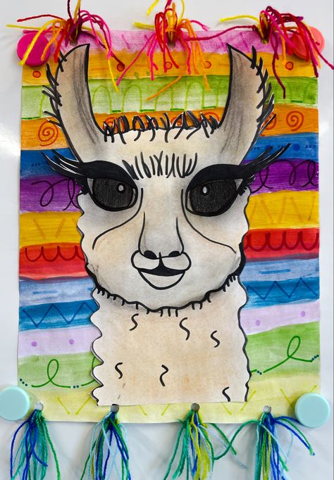 Inca Art, Llama Arts, Nepal Art, Peruvian Art, Peruvian Textiles, 2nd Grade Art, 3rd Grade Art, Latin American Art, Art Lessons For Kids