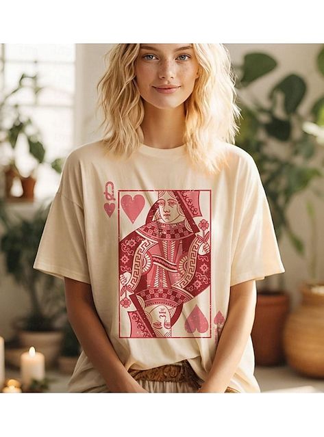 Queen Of Hearts Shirt, Feminist Shirt, Valentine Print, Gift Valentine, Valentine T Shirts, Vintage Graphic, Heart Shirt, Comfort Colors Tee, Boho Vintage