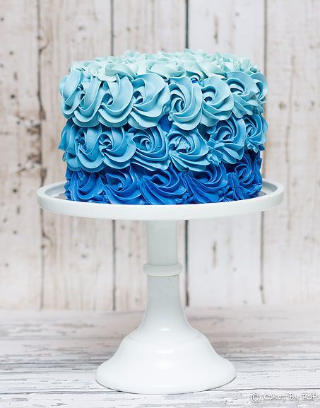 17 Best ideas about Ombre Cake on Pinterest | Rose cake, Pink ... Ombré Cake, Blue Birthday Cakes, Gateau Baby Shower, Teen Cakes, Birthday Cakes For Teens, Rosette Cake, Smash Cake Boy, Ombre Cake, Blue Cakes